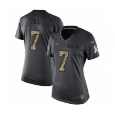 Women's Nike New Orleans Saints #7 Taysom Hill Limited Black 2016 Salute to Service NFL Jersey