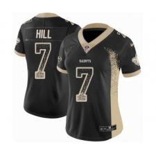 Women's Nike New Orleans Saints #7 Taysom Hill Limited Black Rush Drift Fashion NFL Jersey