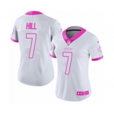 Women's Nike New Orleans Saints #7 Taysom Hill Limited White Pink Rush Fashion NFL Jersey