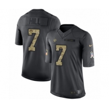 Youth Nike New Orleans Saints #7 Taysom Hill Limited Black 2016 Salute to Service NFL Jersey