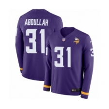 Men's Nike Minnesota Vikings #31 Ameer Abdullah Limited Purple Therma Long Sleeve NFL Jersey