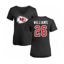 NFL Women's Nike Kansas City Chiefs #26 Damien Williams Black Name & Number Logo Slim Fit T-Shirt