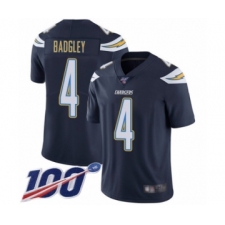 Men's Los Angeles Chargers #4 Michael Badgley Navy Blue Team Color Vapor Untouchable Limited Player 100th Season Football Jersey