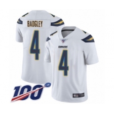 Men's Los Angeles Chargers #4 Michael Badgley White Vapor Untouchable Limited Player 100th Season Football Jersey