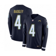 Men's Nike Los Angeles Chargers #4 Michael Badgley Limited Navy Blue Therma Long Sleeve NFL Jersey