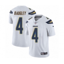 Men's Nike Los Angeles Chargers #4 Michael Badgley White Vapor Untouchable Limited Player NFL Jersey