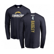 NFL Nike Los Angeles Chargers #4 Michael Badgley Navy Blue Backer Long Sleeve T-Shirt