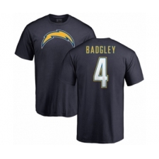 NFL Nike Los Angeles Chargers #4 Michael Badgley Navy Blue Name & Number Logo T-Shirt