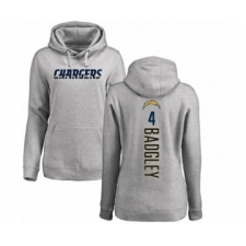 NFL Women's Nike Los Angeles Chargers #4 Michael Badgley Ash Backer Pullover Hoodie