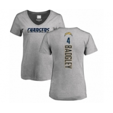 NFL Women's Nike Los Angeles Chargers #4 Michael Badgley Ash Backer T-Shirt