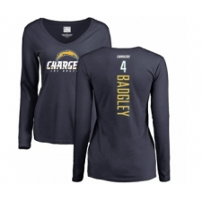 NFL Women's Nike Los Angeles Chargers #4 Michael Badgley Navy Blue Backer Long Sleeve T-Shirt