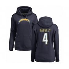 NFL Women's Nike Los Angeles Chargers #4 Michael Badgley Navy Blue Name & Number Logo Pullover Hoodie