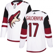 Men's Adidas Arizona Coyotes #17 Alex Galchenyuk White Road Authentic Stitched NHL Jersey