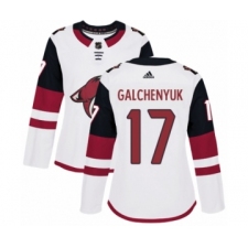 Women's Adidas Arizona Coyotes #17 Alex Galchenyuk Authentic White Away NHL Jersey