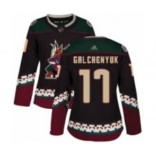 Women's Adidas Arizona Coyotes #17 Alex Galchenyuk Premier Black Alternate NHL Jersey