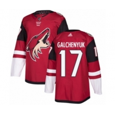 Youth Adidas Arizona Coyotes #17 Alex Galchenyuk Premier Burgundy Red Home NHL Jersey