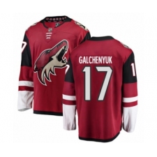 Youth Arizona Coyotes #17 Alex Galchenyuk Authentic Burgundy Red Home Fanatics Branded Breakaway NHL Jersey