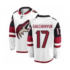 Youth Arizona Coyotes #17 Alex Galchenyuk Authentic White Away Fanatics Branded Breakaway NHL Jersey