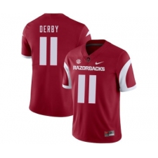 Arkansas Razorbacks 11 A.J. Derby Red College Football Jersey
