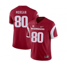 Arkansas Razorbacks 80 Drew Morgan Red College Football Jersey