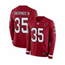 Men's Nike Arizona Cardinals #35 D.J. Swearinger SR Limited Red Therma Long Sleeve NFL Jersey