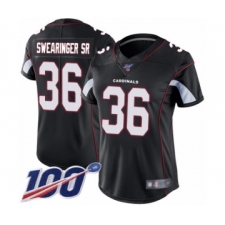 Women's Arizona Cardinals #36 D.J. Swearinger SR Black Alternate Vapor Untouchable Limited Player 100th Season Football Jersey