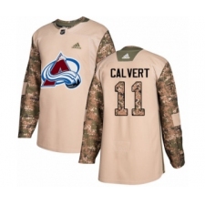 Men's Adidas Colorado Avalanche #11 Matt Calvert Authentic Camo Veterans Day Practice NHL Jersey