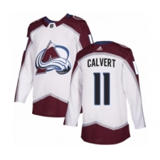 Youth Adidas Colorado Avalanche #11 Matt Calvert Authentic White Away NHL Jersey
