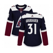 Women's Adidas Colorado Avalanche #31 Philipp Grubauer Premier Navy Blue Alternate NHL Jersey