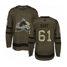 Men's Adidas Colorado Avalanche #61 Martin Kaut Authentic Green Salute to Service NHL Jersey