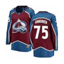 Women's Colorado Avalanche #75 Justus Annunen Authentic Maroon Home Fanatics Branded Breakaway NHL Jersey