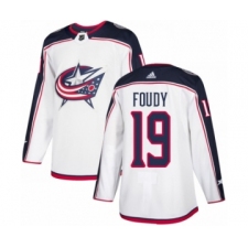 Youth Adidas Columbus Blue Jackets #19 Liam Foudy Authentic White Away NHL Jersey