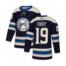 Youth Adidas Columbus Blue Jackets #19 Liam Foudy Premier Navy Blue Alternate NHL Jersey
