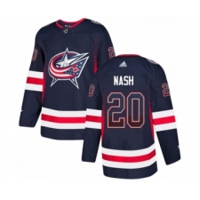 Men's Adidas Columbus Blue Jackets #20 Riley Nash Authentic Navy Blue Drift Fashion NHL Jersey
