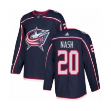 Men's Adidas Columbus Blue Jackets #20 Riley Nash Premier Navy Blue Home NHL Jersey
