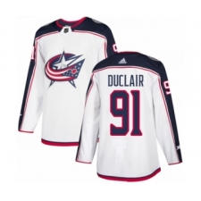 Men's Adidas Columbus Blue Jackets #91 Anthony Duclair Authentic White Away NHL Jersey