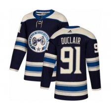 Men's Adidas Columbus Blue Jackets #91 Anthony Duclair Premier Navy Blue Alternate NHL Jersey