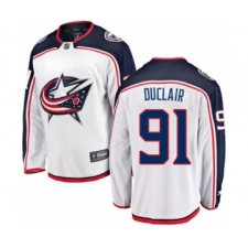 Men's Columbus Blue Jackets #91 Anthony Duclair Authentic White Away Fanatics Branded Breakaway NHL Jersey
