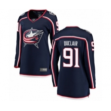Women's Columbus Blue Jackets #91 Anthony Duclair Authentic Navy Blue Home Fanatics Branded Breakaway NHL Jersey