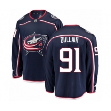 Youth Columbus Blue Jackets #91 Anthony Duclair Authentic Navy Blue Home Fanatics Branded Breakaway NHL Jersey