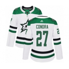 Women's Adidas Dallas Stars #27 Erik Condra Authentic White Away NHL Jersey