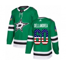 Youth Adidas Dallas Stars #60 Ty Dellandrea Authentic Green USA Flag Fashion NHL Jersey