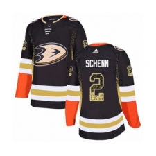 Men's Adidas Anaheim Ducks #2 Luke Schenn Authentic Black Drift Fashion NHL Jersey