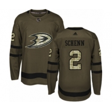 Men's Adidas Anaheim Ducks #2 Luke Schenn Authentic Green Salute to Service NHL Jersey