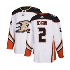 Men's Adidas Anaheim Ducks #2 Luke Schenn Authentic White Away NHL Jersey