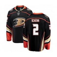 Men's Anaheim Ducks #2 Luke Schenn Authentic Black Home Fanatics Branded Breakaway NHL Jersey