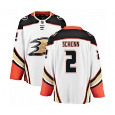 Men's Anaheim Ducks #2 Luke Schenn Authentic White Away Fanatics Branded Breakaway NHL Jersey