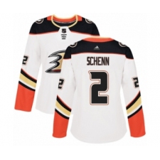 Women's Adidas Anaheim Ducks #2 Luke Schenn Authentic White Away NHL Jersey
