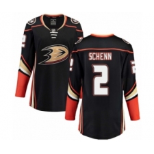 Women's Anaheim Ducks #2 Luke Schenn Authentic Black Home Fanatics Branded Breakaway NHL Jersey