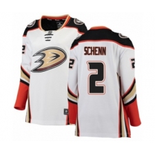 Women's Anaheim Ducks #2 Luke Schenn Authentic White Away Fanatics Branded Breakaway NHL Jersey